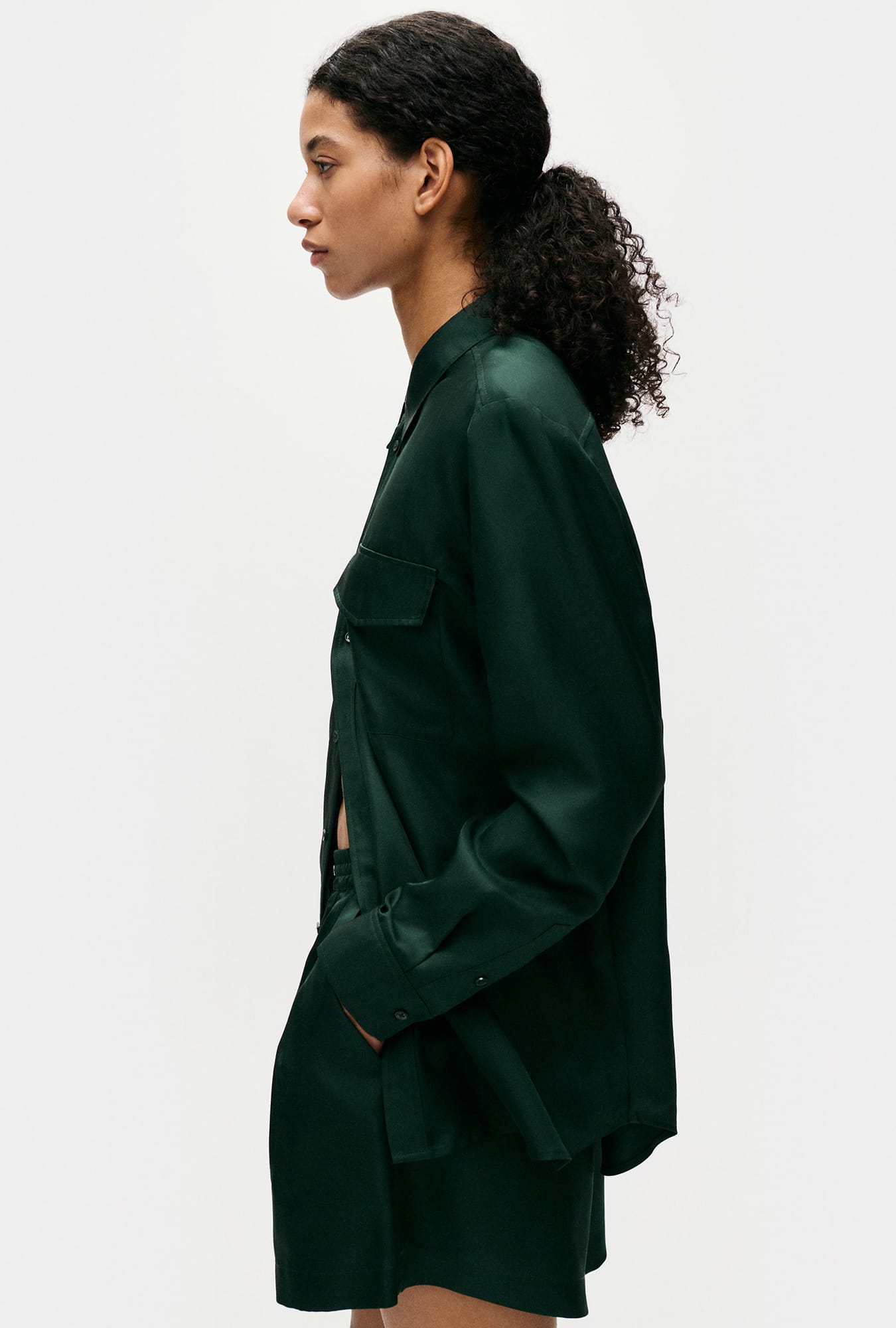 Twill Boyfriend Shirt Scarab