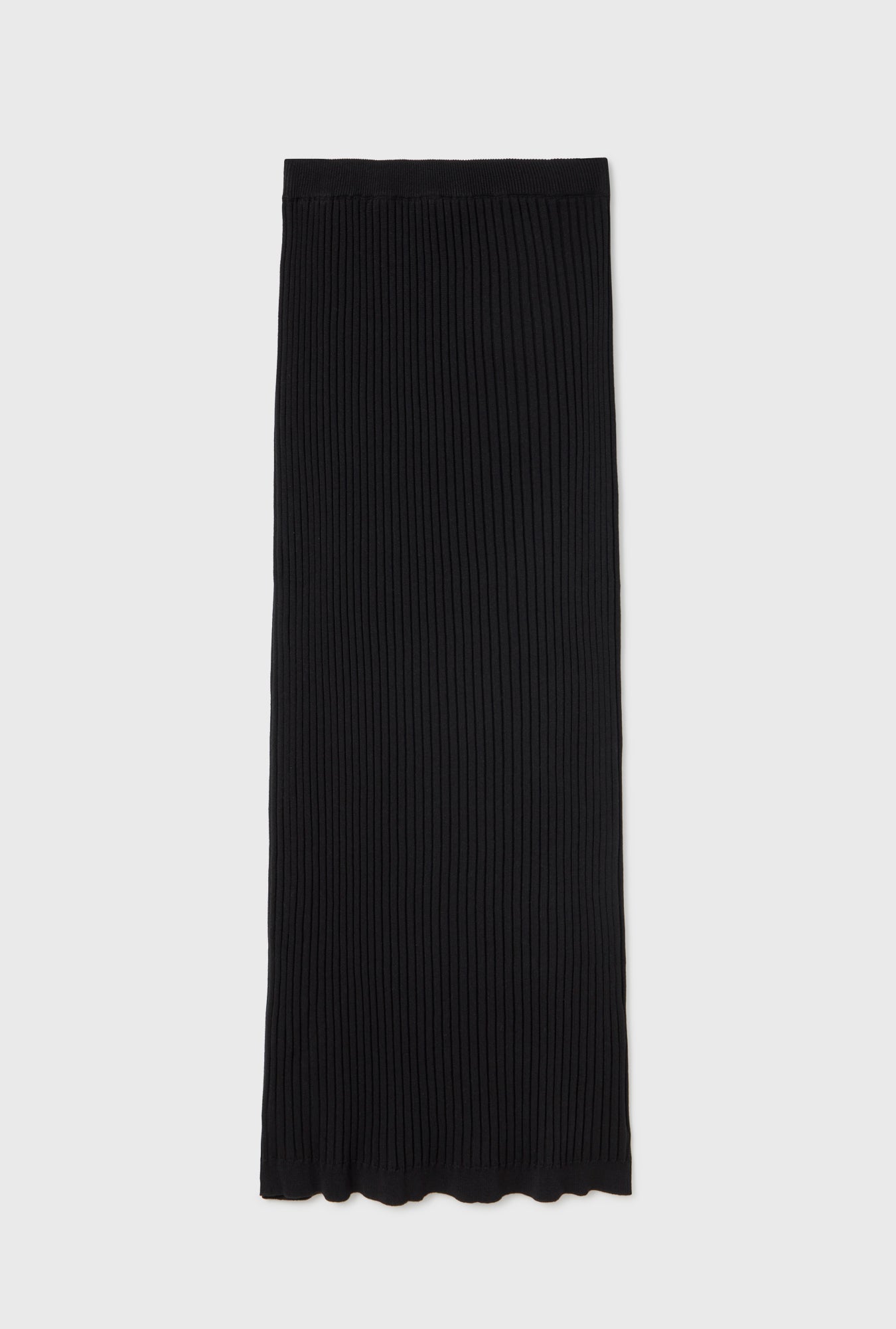 Ribbed Straight Skirt Black