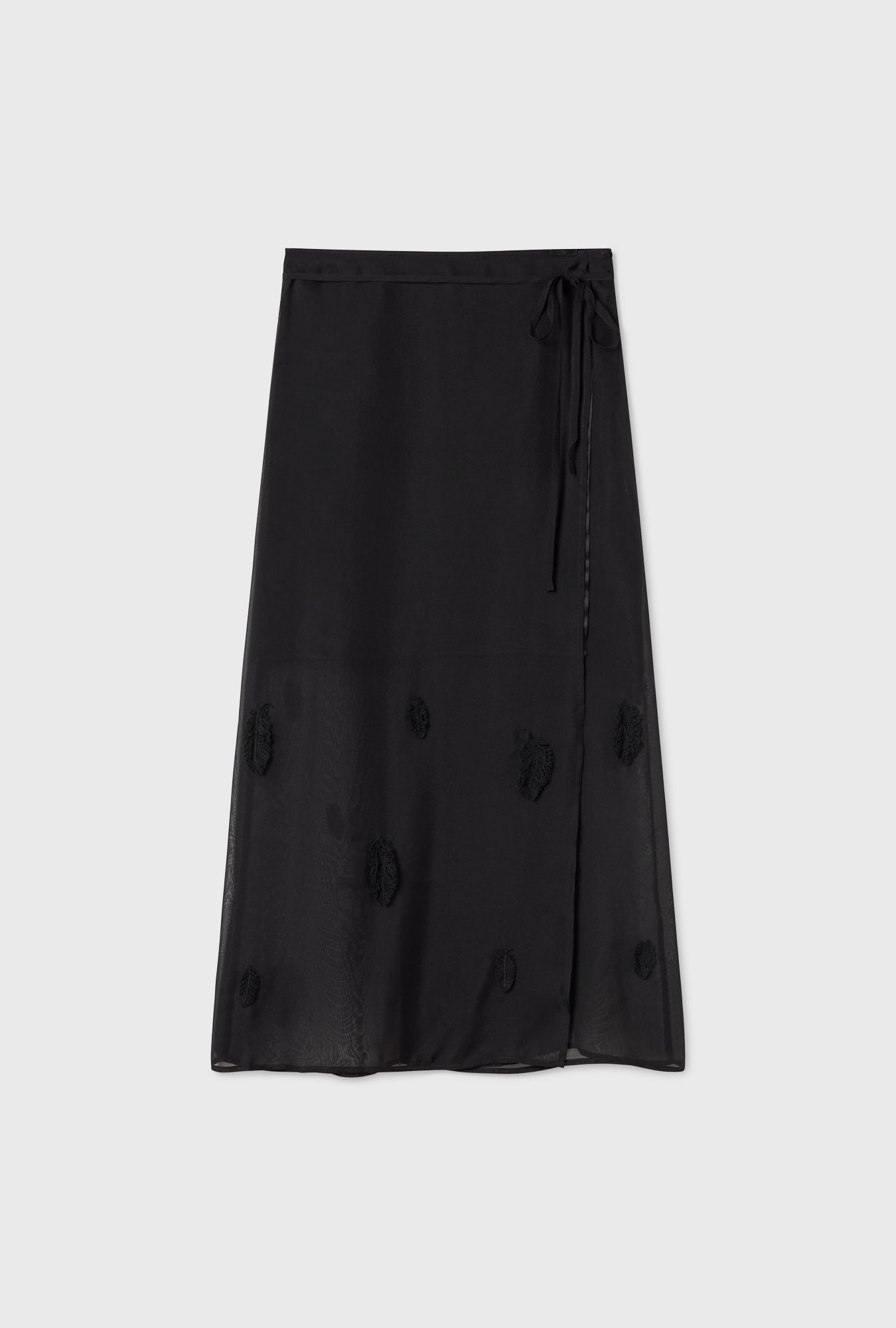 Feather Wrap Skirt Black