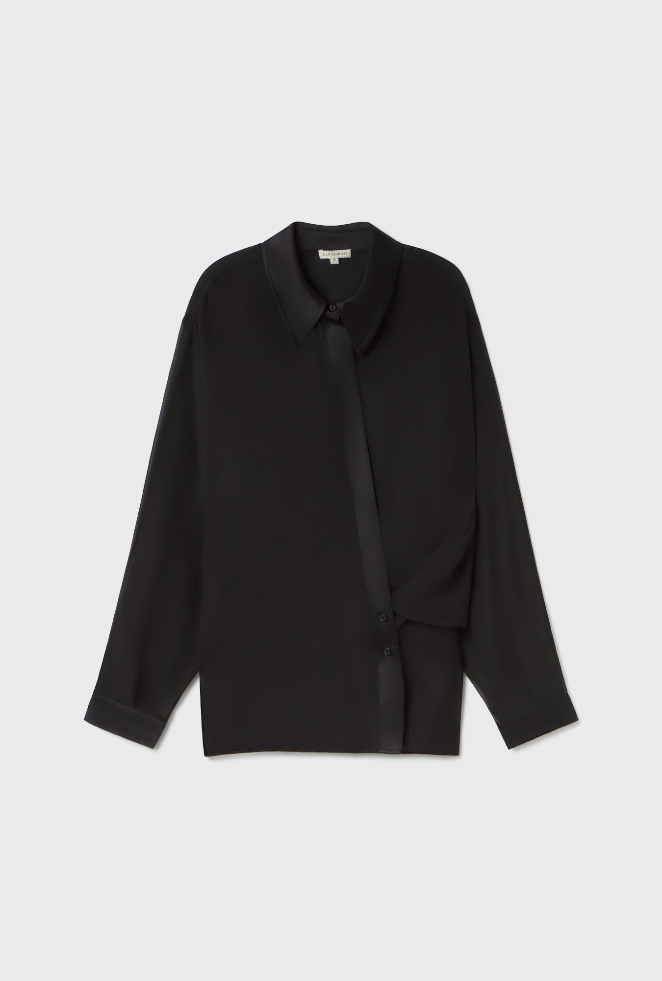 Chiffon Crossover Shirt Black