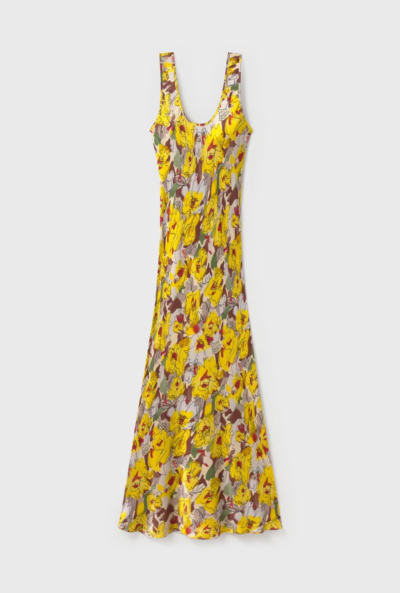 SCOOP NECK DRESS SUNFLOWER FLORAL