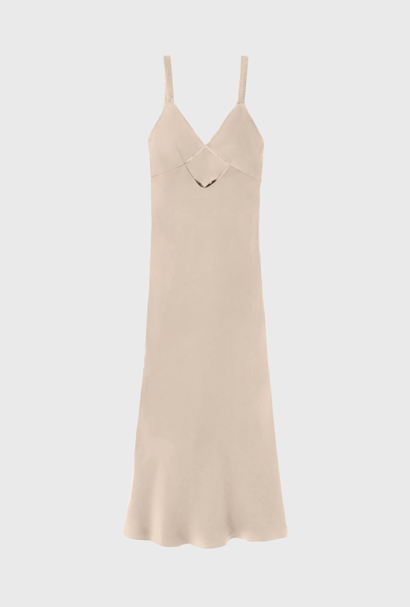 DIAMOND DECO RUCHED DRESS HAZELNUT