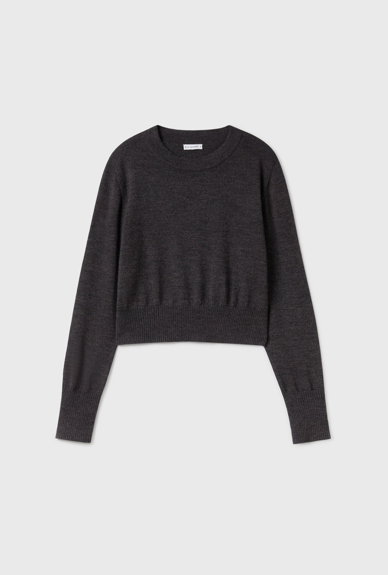 Cropped Crewneck Granite Melange