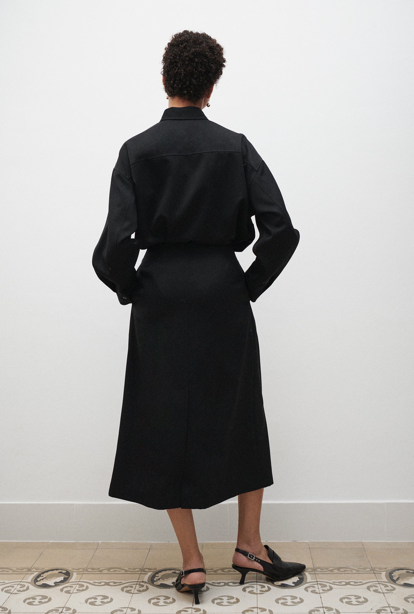 Wool Wrap Skirt Black