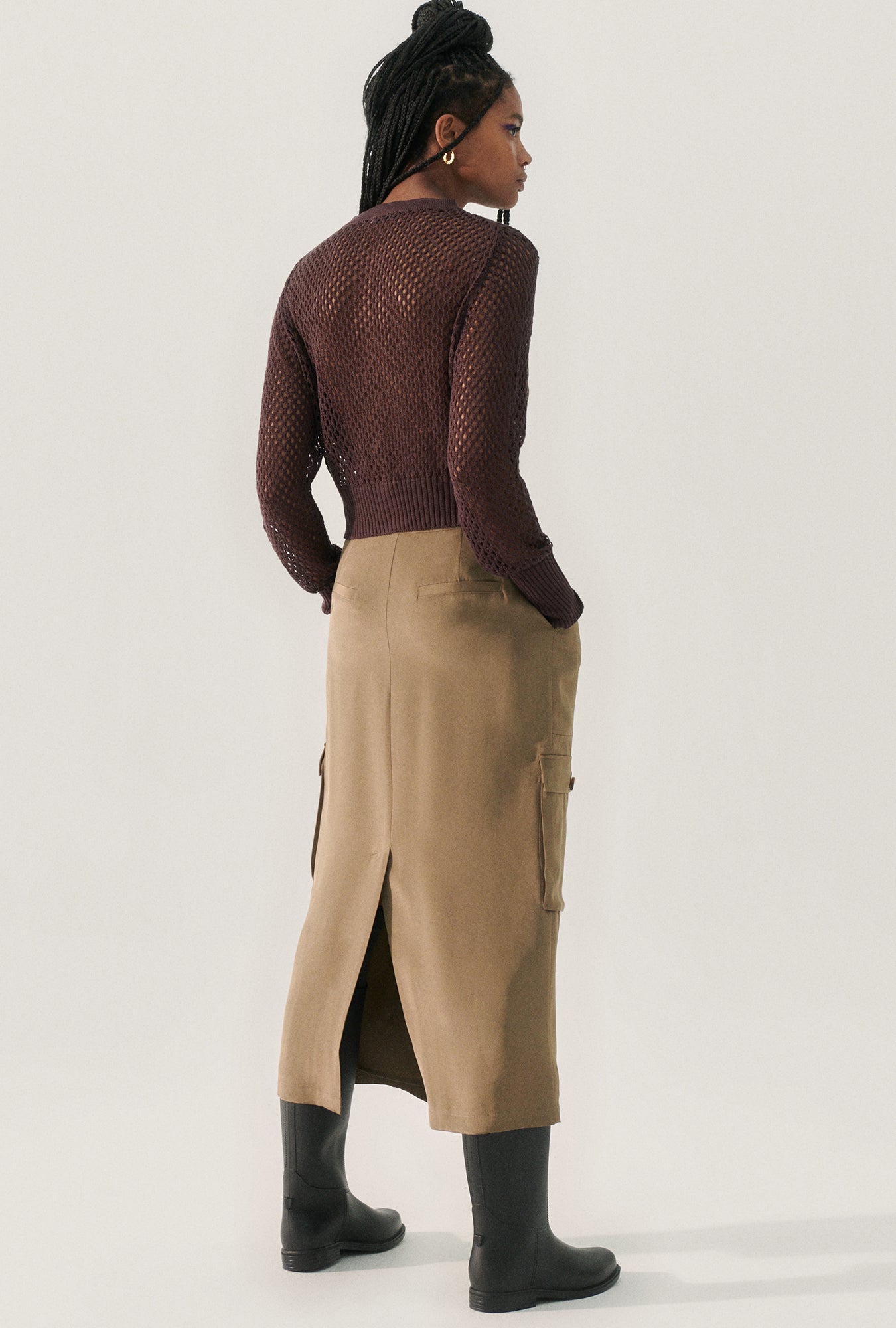 Crochet Cropped Cardigan Cacao