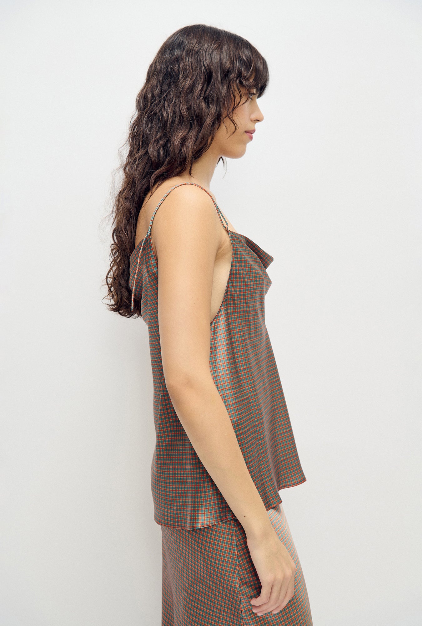 Drape Cami Micro Plaid