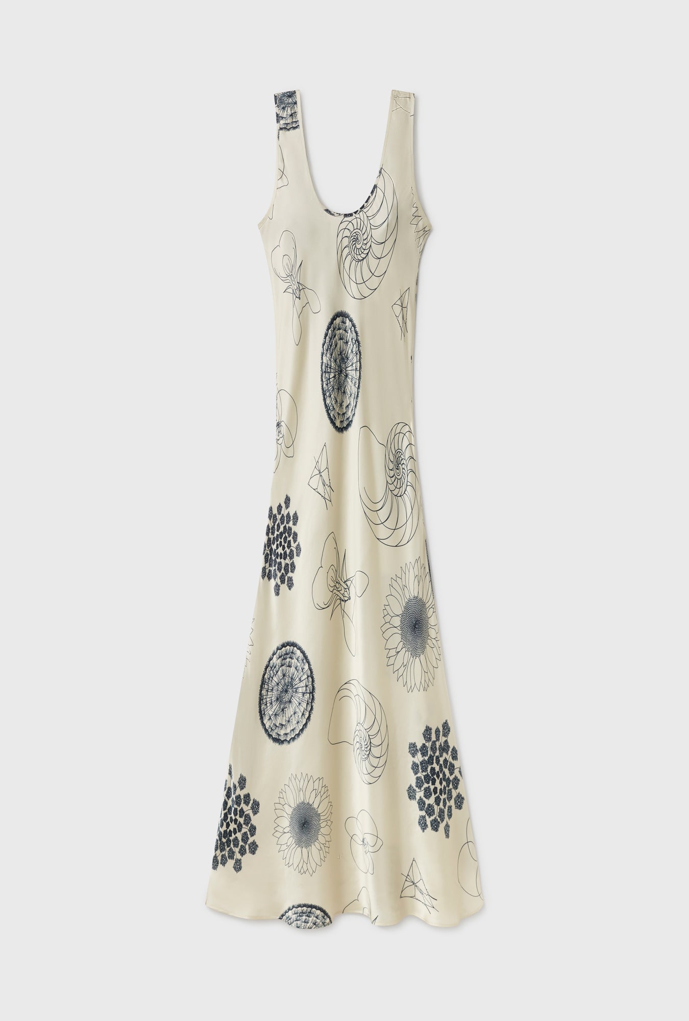 Scoop Neck Dress Fibonacci Off-White