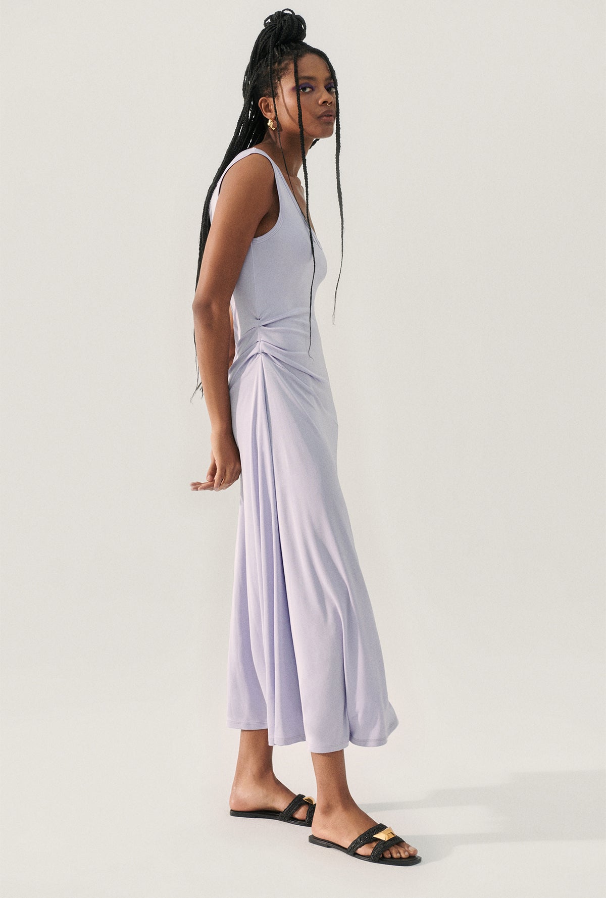 Jersey Sleeveless Dress Lavender