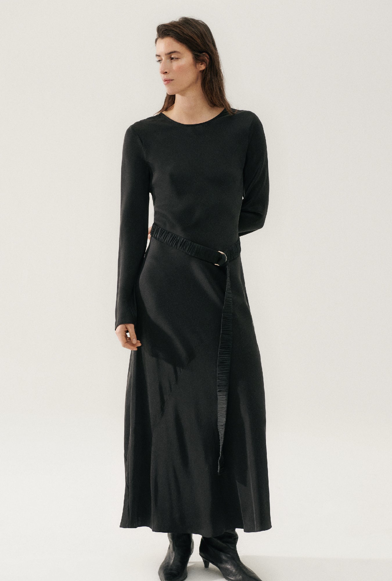 Wide Long Belt Black