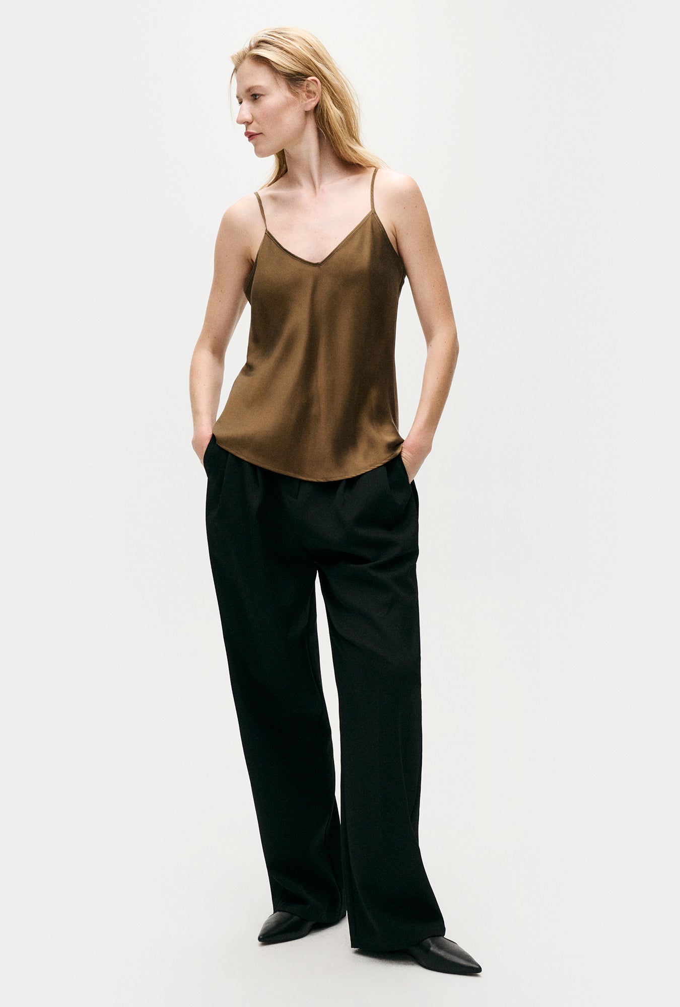 Bias Cut Cami Dark Earth