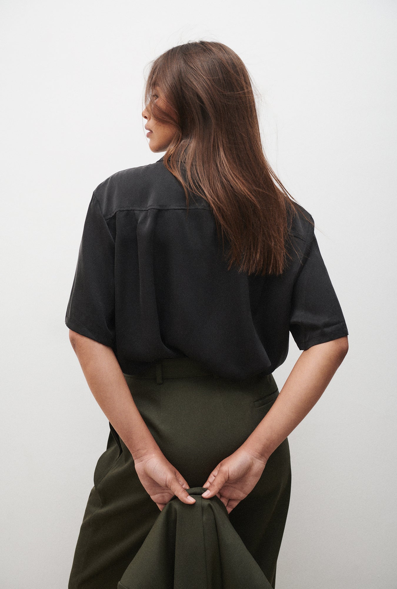 Short Sleeve Boyfriend Shirt Black