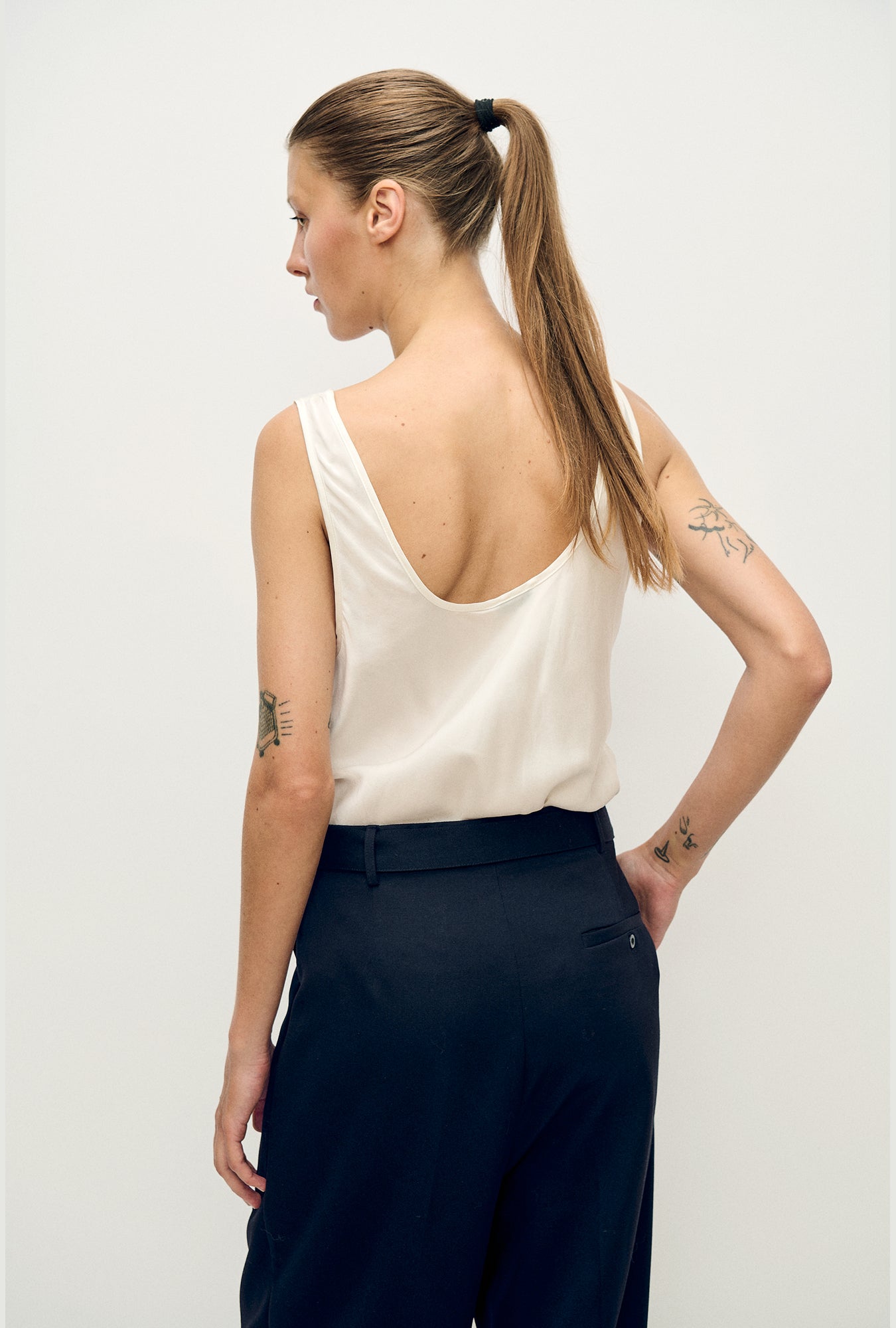 Scoop Neck Tank White