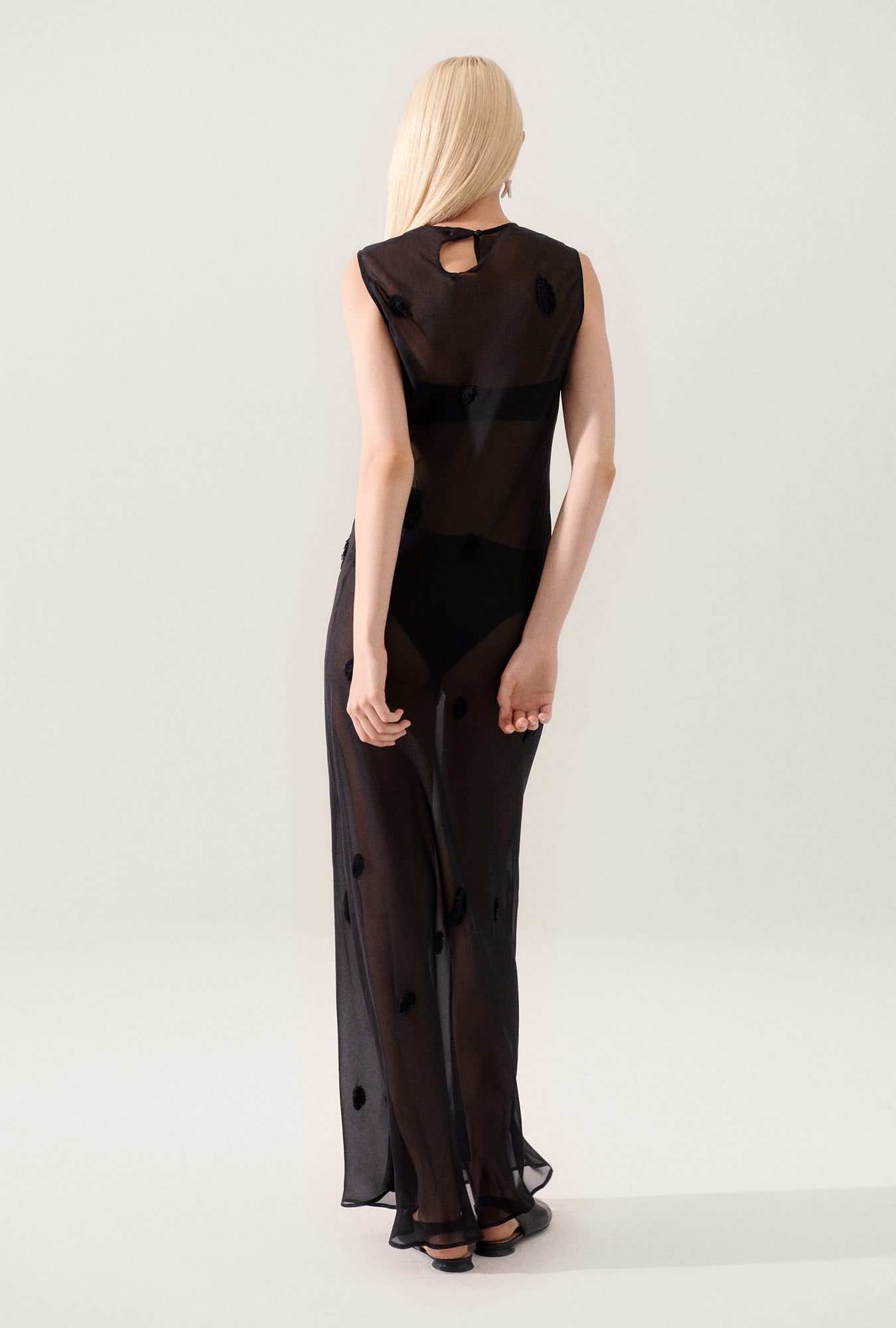 Feather Dress Black