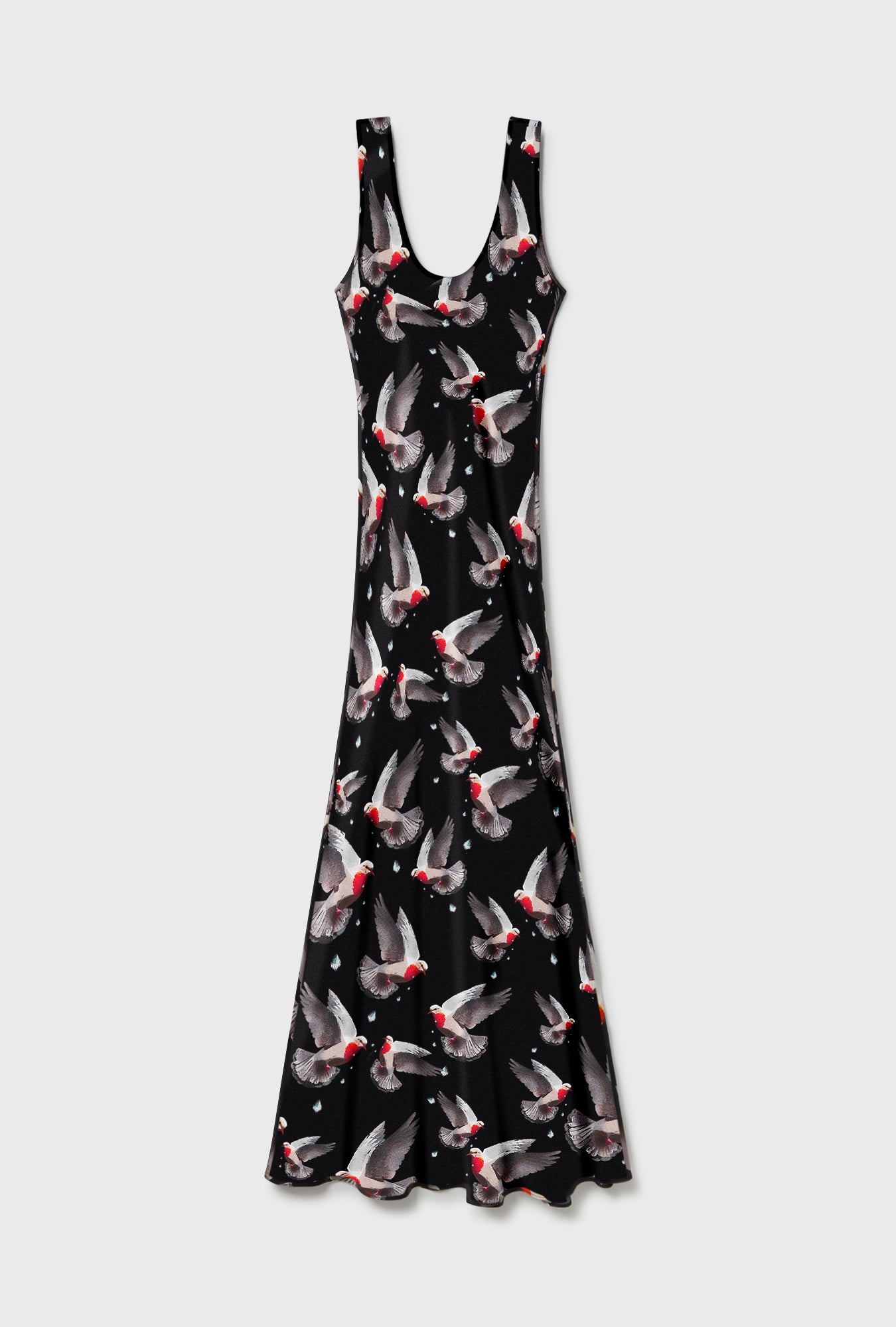 SCOOP NECK DRESS BLEEDING DOVE