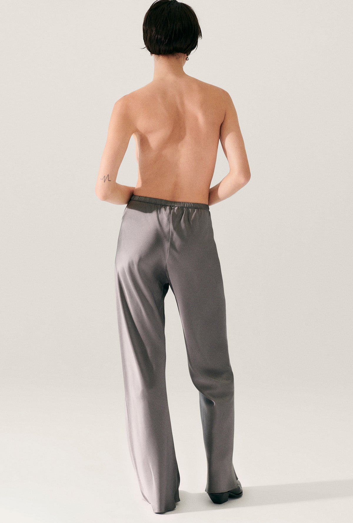 Bias Cut Pants Grey Pearl