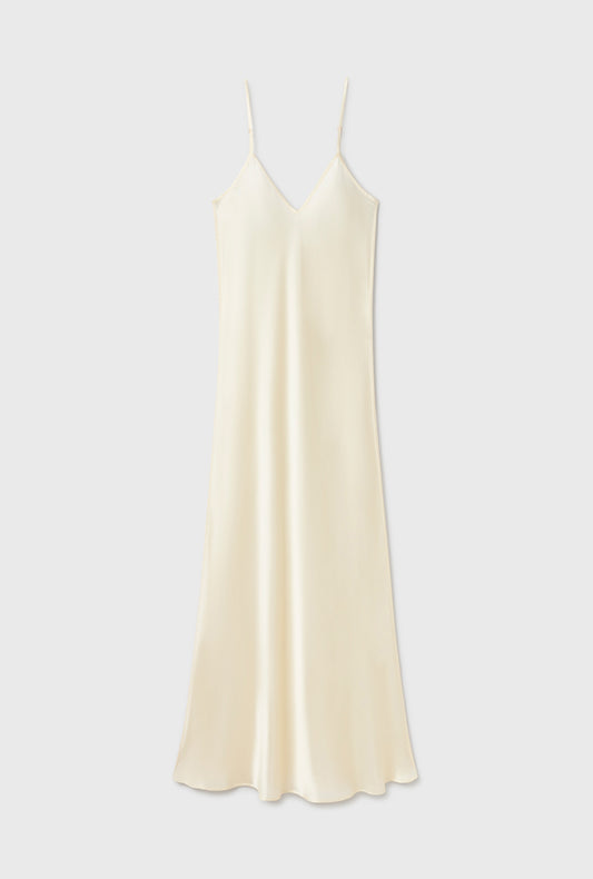 90S Slip Dress Blanket Stitch Off-White