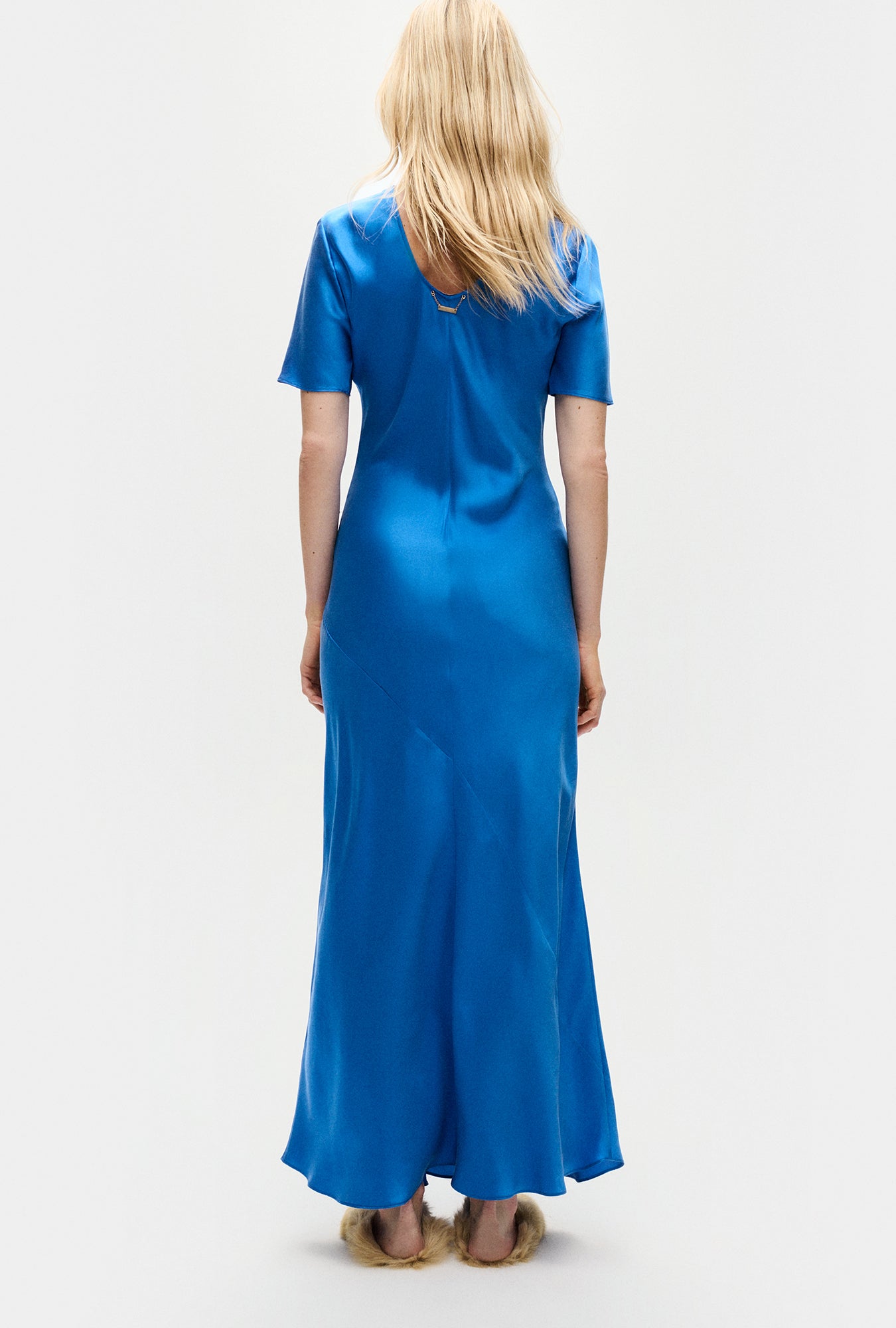 Short Sleeve Bias Dress Wave