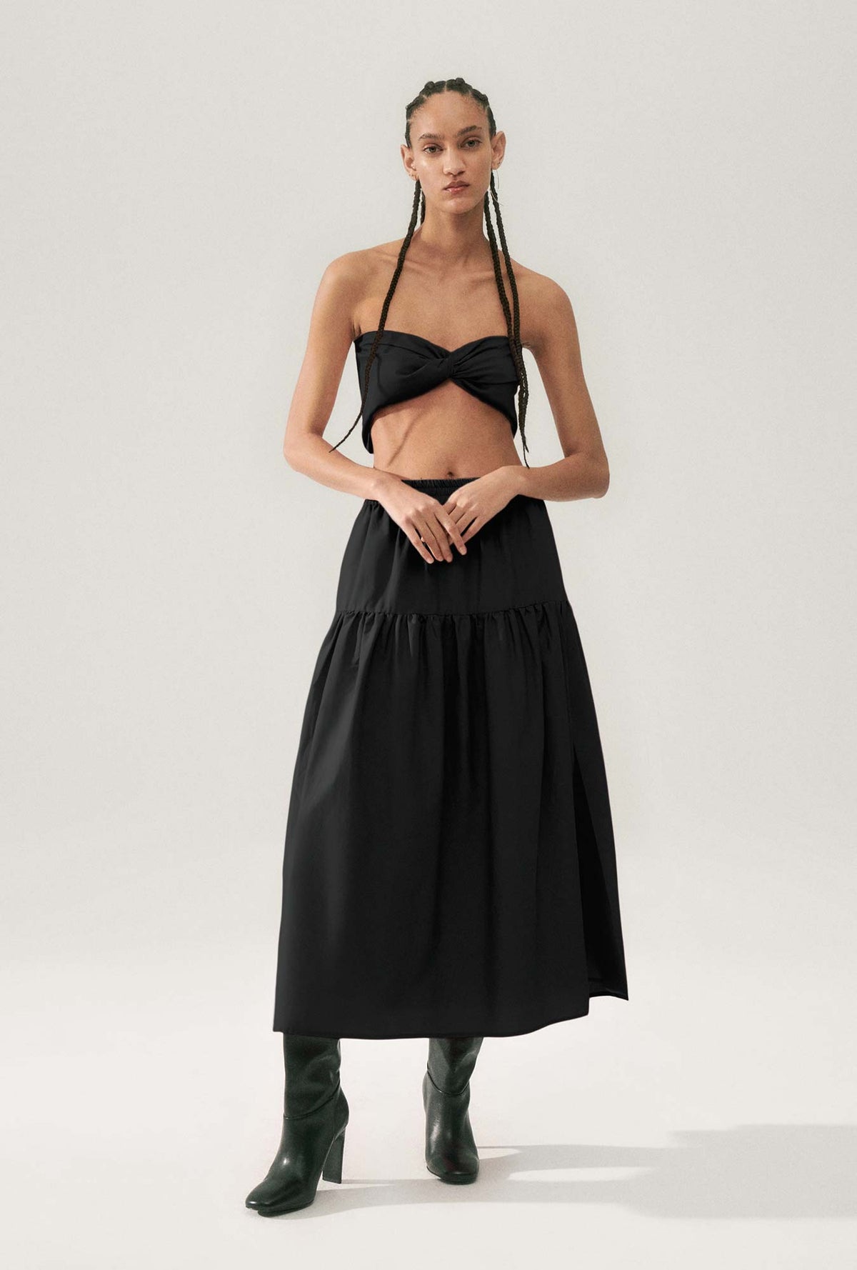 Cotton Silk Twist Top Black