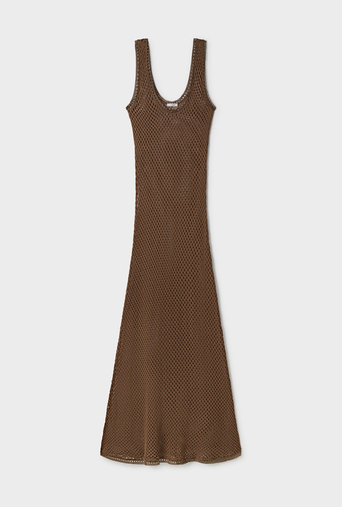 Crochet Scoop Neck Dress Dark Earth