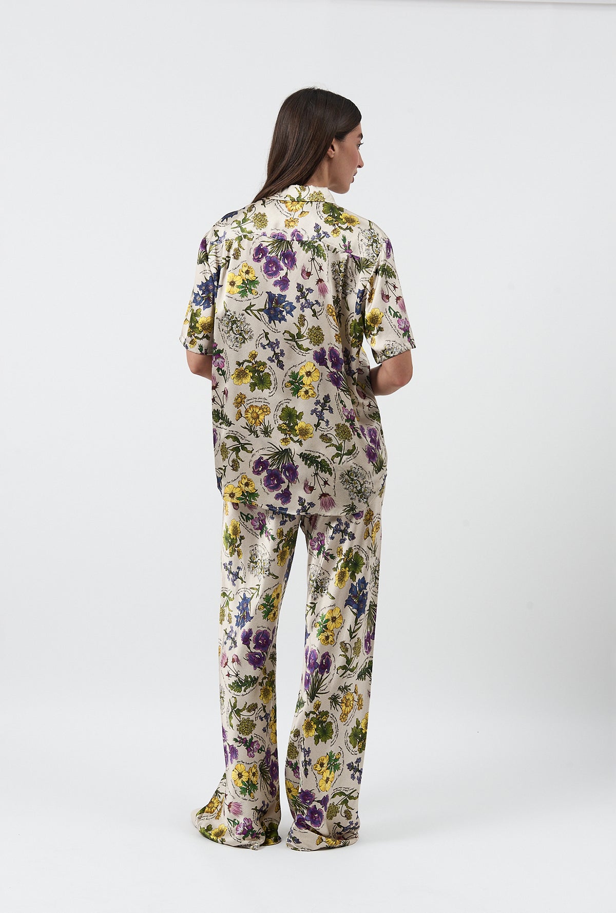 Bias Cut Pants Endangered Flowers