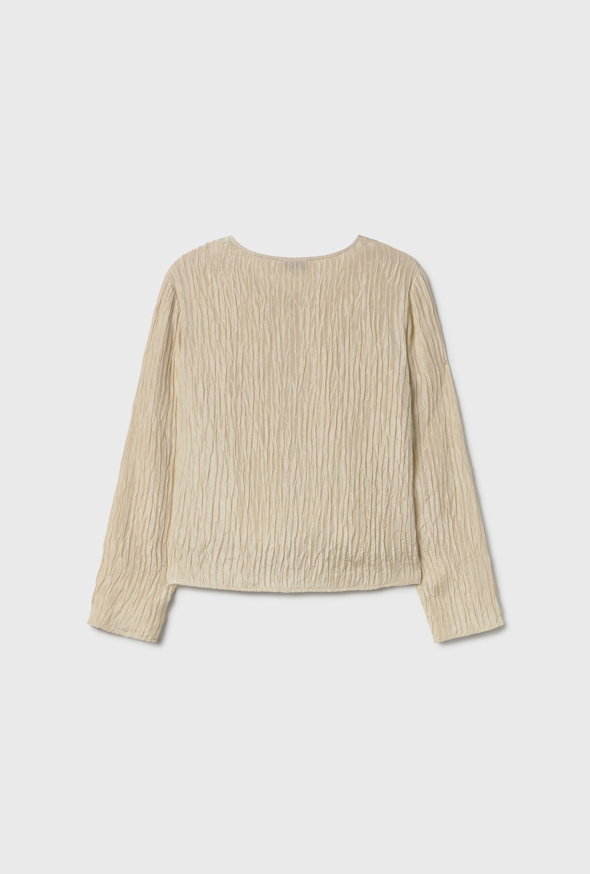 Crinkle Long Sleeve Top Hazelnut