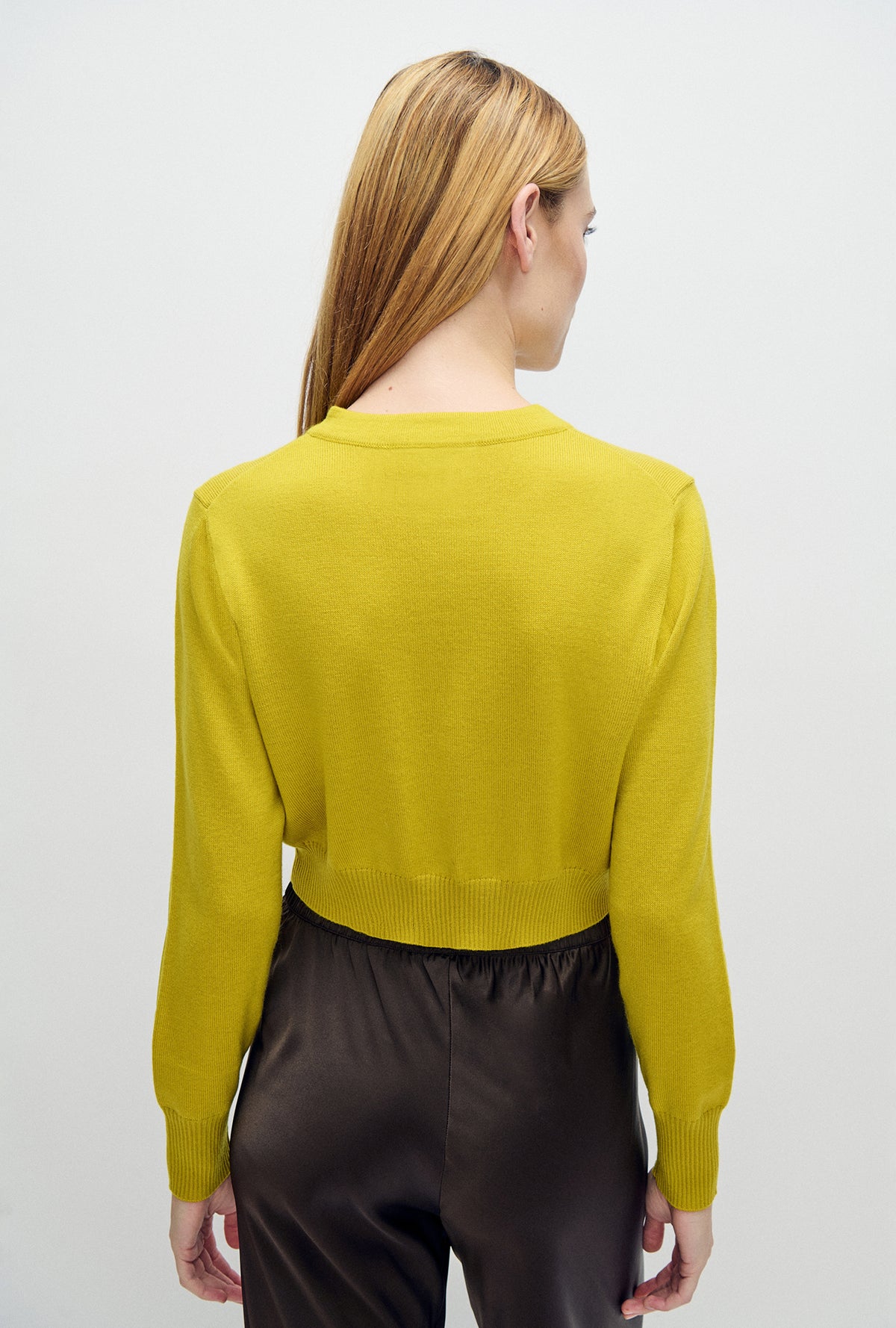 Cropped Cardigan Mustard Yellow