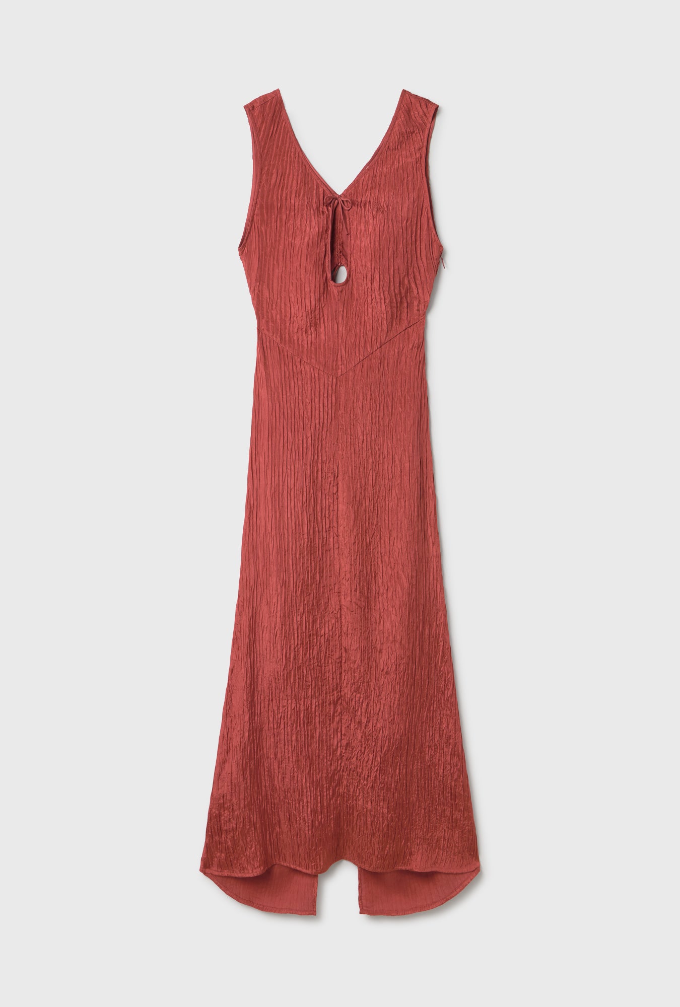 Crinkle Peek-A-Boo Dress Blush Red